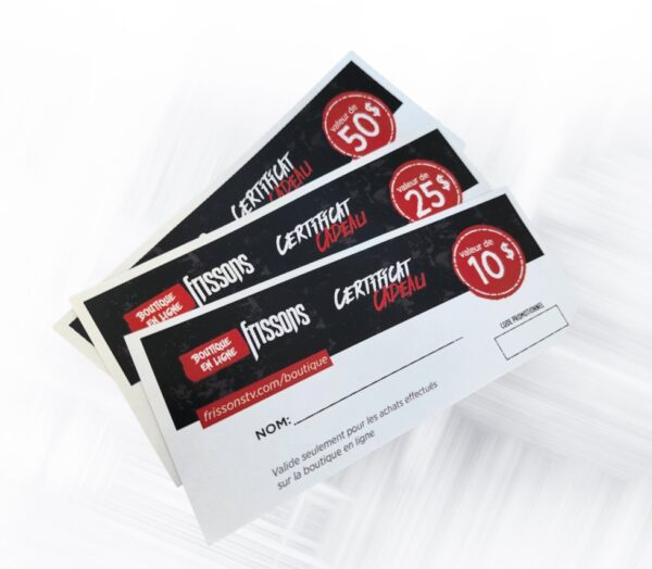 Certificat cadeau papier